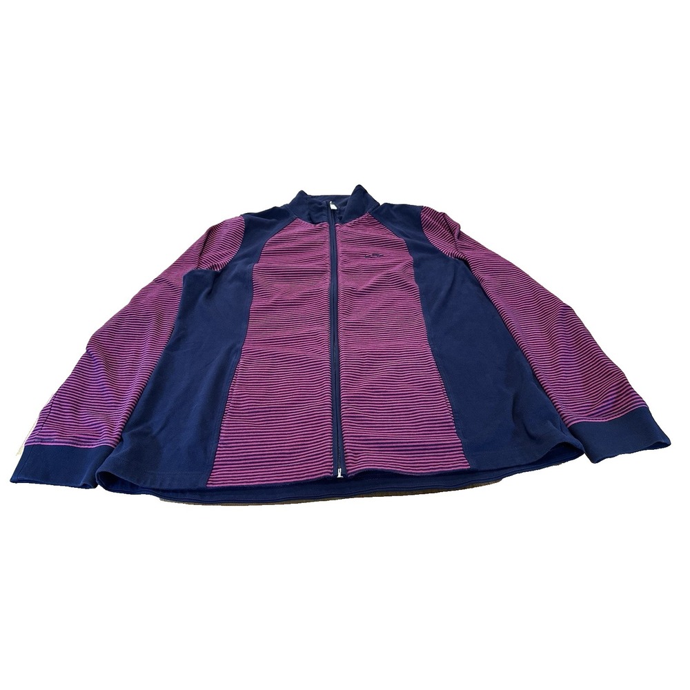 Lauren Ralph Lauren Womens Full Zip Striped‎ Jacket Activewear Size XL